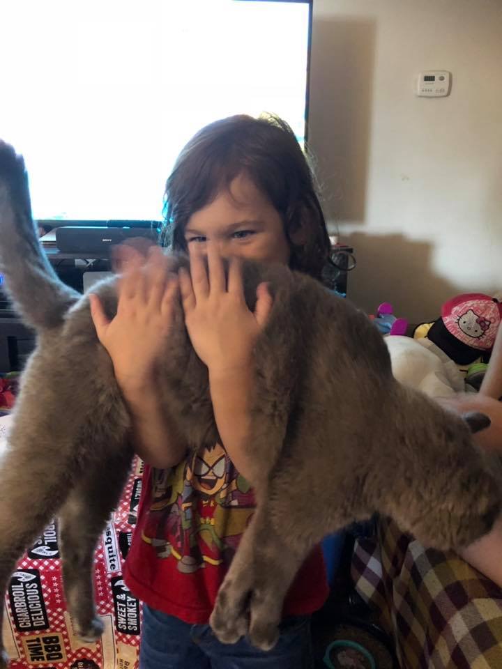 What a big boy and such a good sport letting Orion hold you.