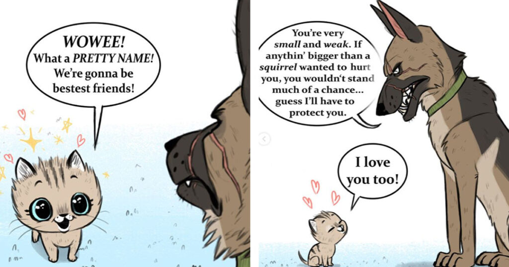 These Comics About A Cat And Dog Duo Named Pixie And Brutus Will Melt Your Heart