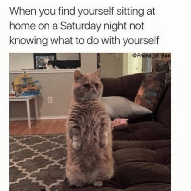 First Saturday night after the holidays . . .