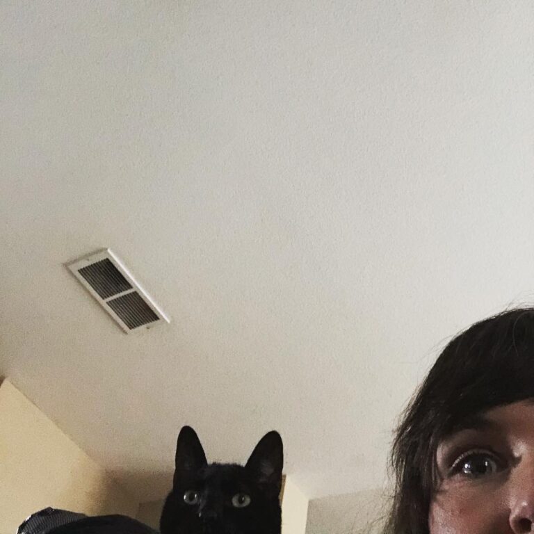 Peek-a-Harvey (and cat mom) _
