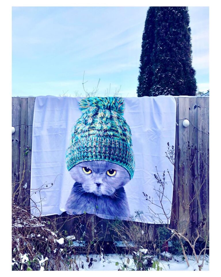 The cutest, funniest shower curtain is now installed – starting the