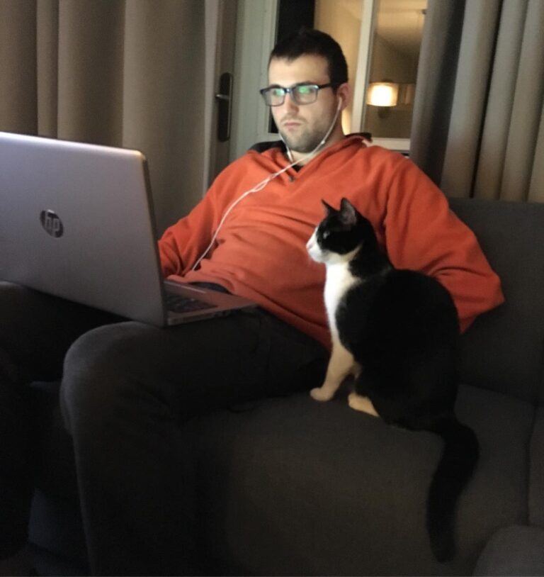 When my hooman is working in the weekend I’m his personal assistant