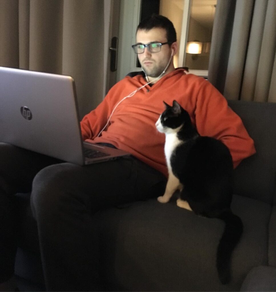 When my hooman is working in the weekend I’m his personal assistant