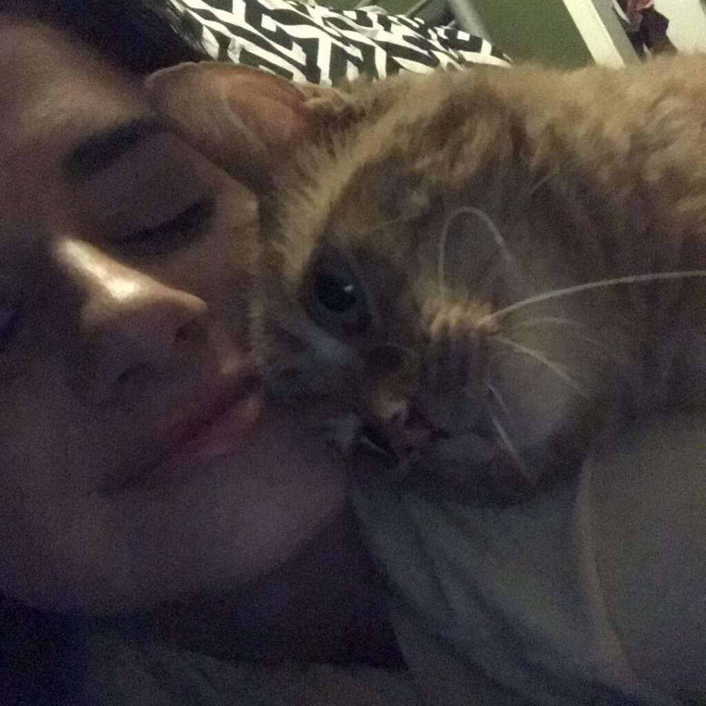 Ginger is such a cuddly cat!