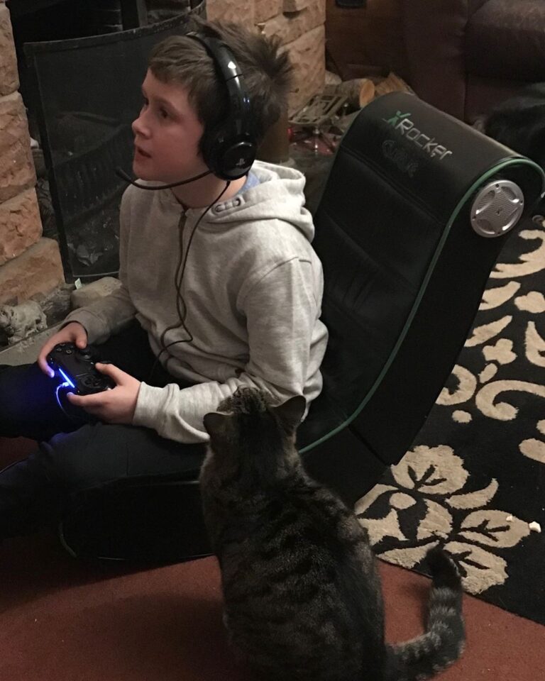 Someone is very happy that Ben is home…. Zeb has been sat like that