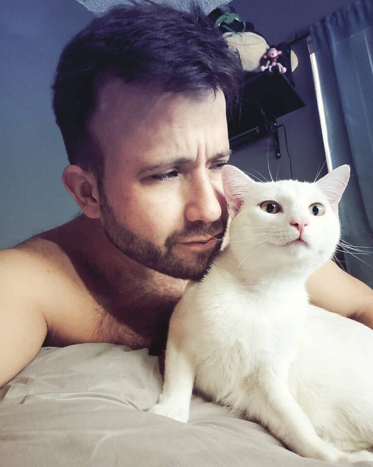 Trying to take a cute picture with At least one of us looks the part.