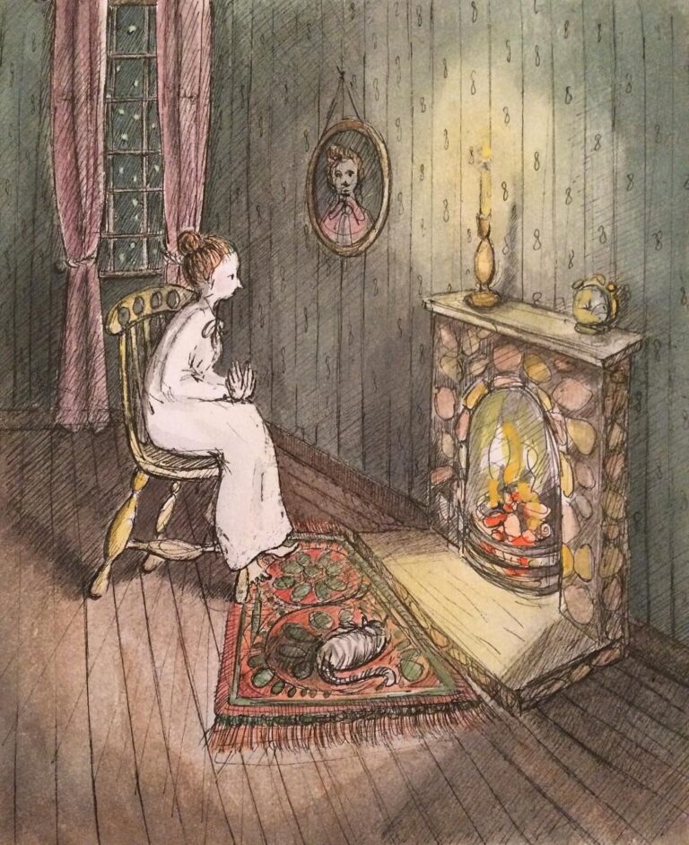 Cat by the fireside, is off to a new home today. SOLD.