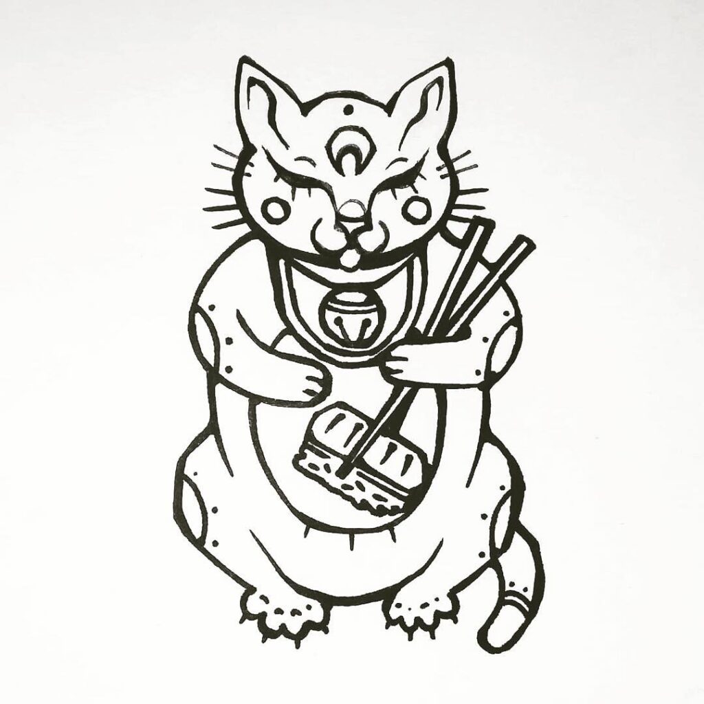 “sushi boi” tattoo design, not available