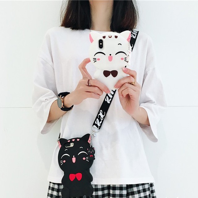 Lucky Cat Crossbody Band iPhone Case which color would you