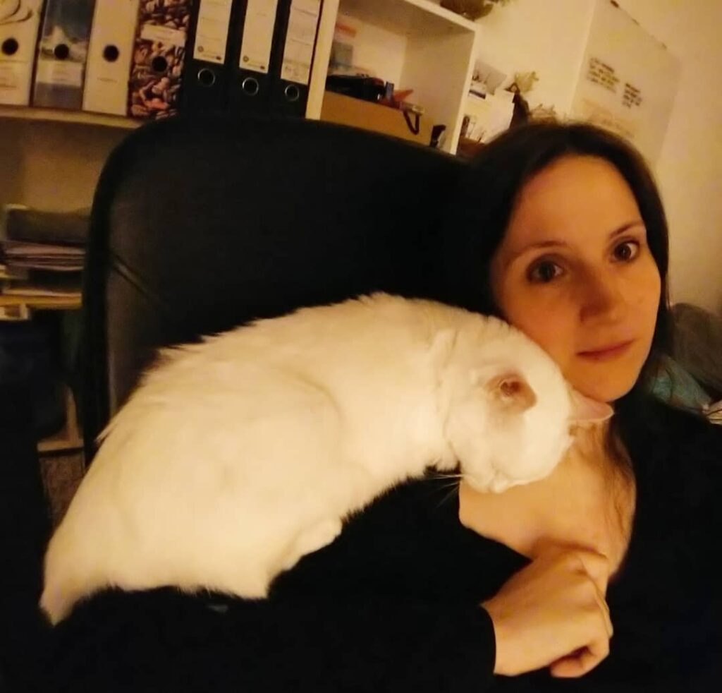 When your kitty visitor falls asleep on your shoulder
