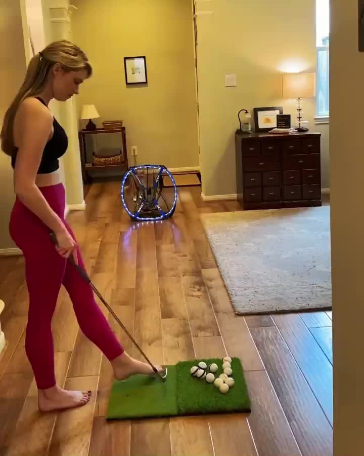 “Astro the cat blocking and catching chip shots. Maybe we