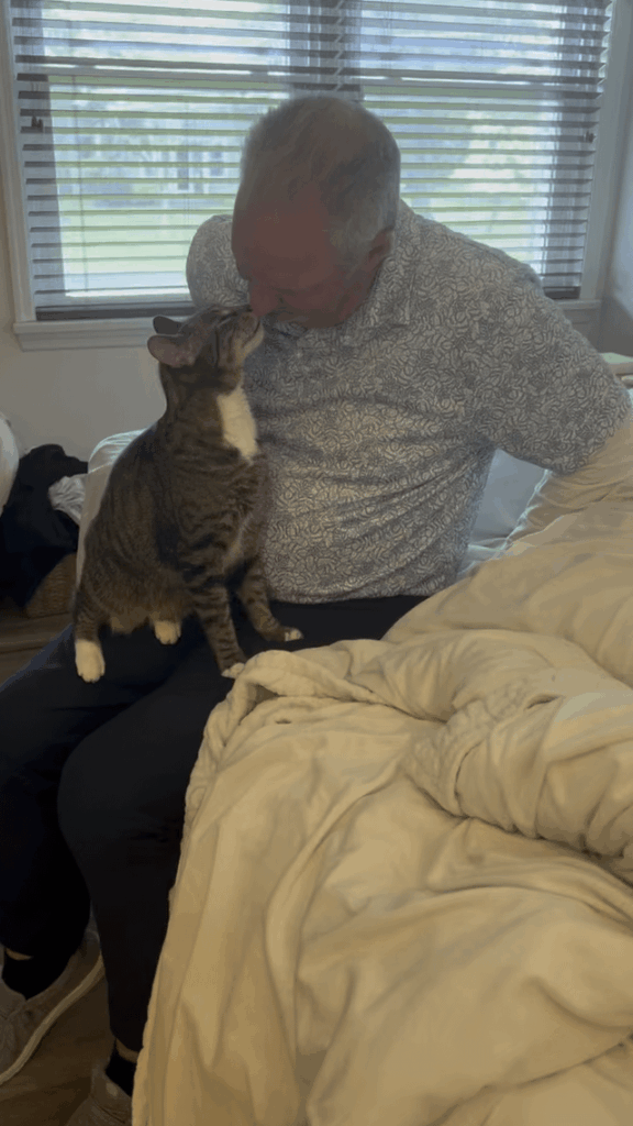 My mom sent me this video of my dad who’s always been a dog person