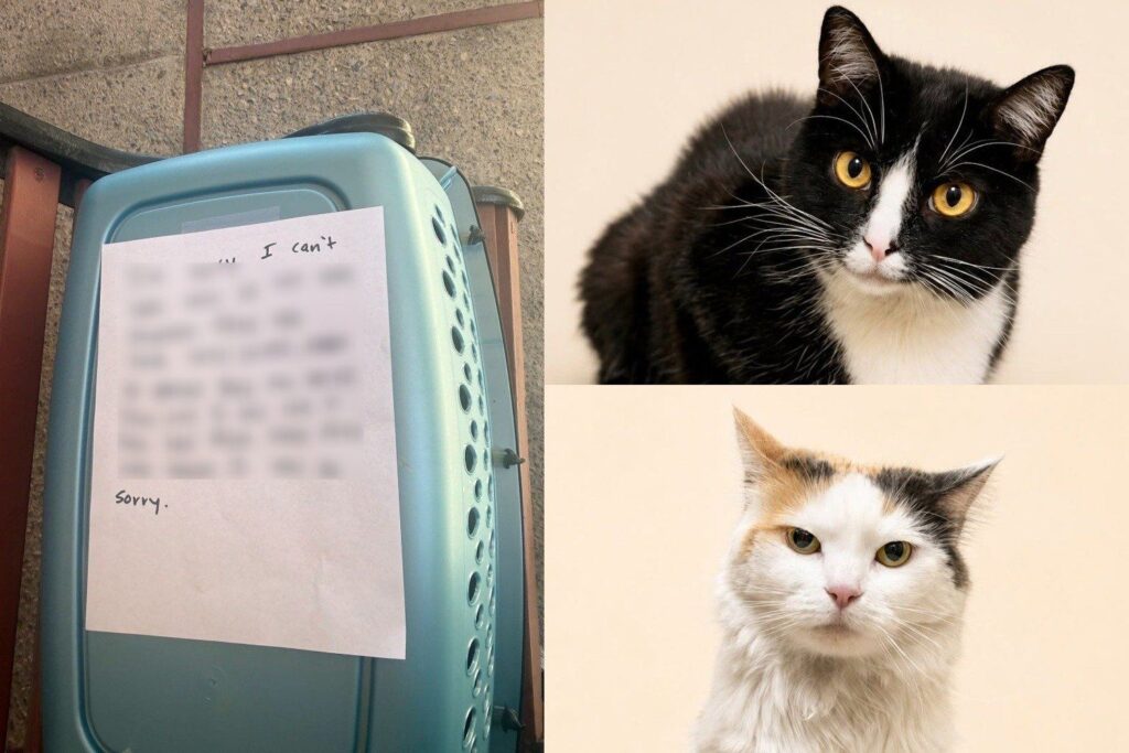 Bonded Cats Abandoned Outside Shelter with Handwritten Note Have